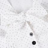  MQTIME  -  new polka dot printed bow lace-up breasted shirt casual slim long-sleeved top women
