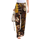 MQTIME  -  Women S Printed Cotton Linen Casual Pants Elastic Waist Comfortable Loose Fit Long Trousers Ready To Ship Stock Available