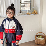 MQTIME  -  Spring Autumn Children Casual Jackets Clothes Boy Letter Long Sleeved Zipper Coats Girls Preppy Style Windbreaker Outerwear