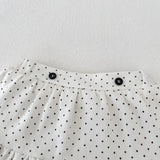 MQTIME  -  Spring New Baby Long Sleeve Clothes Set Baby Girl Peter Pan Collar Polka Dot Tops + Shorts 2pcs Suit Toddler Cotton Outfits