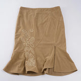 MQTIME  -  Vintage Embroidery Midi Skirts Female High-waist Side Split Fishtail Skirts Summer New Commute Streetwear Women's Skirt