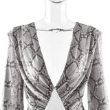  MQTIME  -  Bohemian Resort Style Sexy Royal Lady Temperament Deep V Pleated High Elastic Printed Backless Waist-hugging Dress