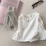 MQTIME  -  Summer New Girls Sleeveless Shirts Baby Girl Thin Cotton Lace Vest Children Loose Casual Tops Infant Blouse Kids Clothes