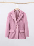 MQTIME  -  Fall Outfits 2024 Fashion Winter Women's Overcoat Lapel Pocket Patchwork Long Sleeve Elegant Commute Streetwear Loose Female Coat Jacket New