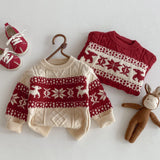  MQTIME  -  Winter New Children Long Sleeve Casual Sweatshirt Boys Girls Christmas Sweatshirt Baby Cotton Knit Tops Kids Warm Clothes