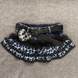  MQTIME  -  Summer Vintage Gothic Denim Skirt Women Y2K Punk Fashion Leopard Print Mini Skirt Grunge Streetwear Fur Patchwork Clothes New