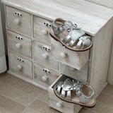 MQTIME  -  Cute Children Girls Tassel Peep-toe Sandals New Soft Hook & Loop Silver Sandals Kids Princess Non-slip Casual Sandals