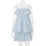 MQTIME  -  Summer Fashion Slim Lace Patchwork Sweet Slim Temperament Ruffles Y2k Women's Dress