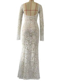 MQTIME  -  Sexy Lace Long Dresses For Women Summer 2025 New Fashion Hollow Out See Through Maxi Dress Lady Chic Beach Evening Party Dresses