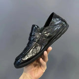  MQTIME  -  European Station Business Casual Board Shoes New Low Top Men's One Step Casual Pure Leather Men's Bean Shoes