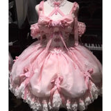 MQTIME  -  Peach Blossom Handmade Young Girls Birthday Lolita Tutu Dress Flower Party Dress Women Wedding High Quality Princess Dress