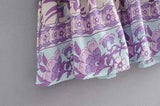 MQTIME  -  Boho Dress Summer Printing Viscose Mini Dress A-line Short-sleeved Hippie Vestidos Mujer Chic Holiday Dresses