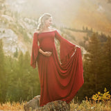 MQTIME  -  ﻿ New European and American Mercerized Cotton Maternity Flounce Skirt Photography Dress
