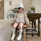 MQTIME  -  New Spring European American Style Sister Dress 1-4Yrs Girl Party Dress Long Sleeved Cotton Print Kids Princess Dresses