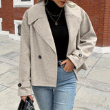MQTIME  -  Solid Casual Loose Jacket Coats For Women 2025 Winter Vintage Women's Jackets Overcoat Autumn Female Coat Outerwears Tops