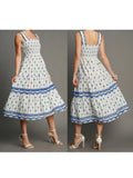 MQTIME  -  Women s Boho Floral Print Sleeveless Maxi Dress with Adjustable Spaghetti Straps for Summer Beach Vacation Style