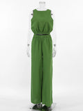MQTIME  -  2024 Women Spring Summer Linen Pant Set Solid Beach Outfits 2 Two Piece Matching Suit Set For Women