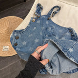  MQTIME  -  New Summer Toddlers Kids Denim Jumpsuits Polka Dot Printed Children Shorts Baby Girls Suspenders Overalls