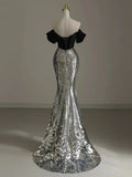 MQTIME  -  Fishtail Evening Dress 2025 New Sequin Beaded Off The Shoulder Sleeveless Annual Meeting High-end Light Luxury Celebrity Gown
