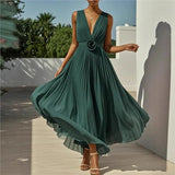  MQTIME  -  Elegant Women Dress Spring Summer Fashion Sleeveless Cinched Waist Long Maxi Dresses Bodycon Streetwear Soft Vestidos 2026