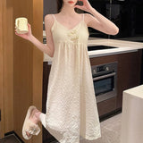 MQTIME  -  Loose Nightwear Suspender Nightdress Home Sleeveless Design Suitable For Home Suitable For Hotel All Seasons Wear