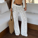 MQTIME  -  Floral Lace Sheer Women's Pants Sexy Fashion Casual Daily Beach Vacation Resort Streetwear Trousers New Women Pants