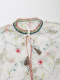 MQTIME  -  Beach Style Dress Sets Summer New Flower Embroidery Two Pieces Outfits Mujer Cotton Blend Vacation Boho Suits