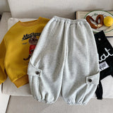  MQTIME  -  Girls Fleece Pant Solid Color Plus Kids Baby Boys Jogger Pant New Winter Casual Elastic Waist Toddler Boys Sport Pant