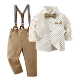 MQTIME  -  Boy Formal Clothing Outfit Party Bow Tie Children Toddler Birthday Dress Suits 1-6Y Gentleman Shirt+ Pant Boy Suit Clothes