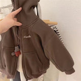 MQTIME  -  Kids Fleece Warm Coats Winter Plus Velvet Thick Jackets Girls Boy Hooded Outerwears Autumn Pocket Hoodies Children Clothing 2-8Y