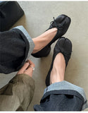 MQTIME  -  Spring Summer Luxury Satin Bowknot Split toe Women Pumps Ballet Style Fashion Pleated Tabi Low Heeled Casual Loafers Lazy shoes