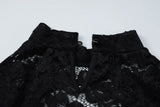 MQTIME  -  Women Hollow Out See Through Lace Patchwork Bodycon Mini Dress O Neck Long Sleeve Hipster Slim Night Clubwear Party Outfits
