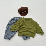  MQTIME  -  Autumn New Children Sweatshirt Solid Boys Girls Long Sleeve Vintage Pullover Kids Casual Sweatshirt Cotton Baby Clothes
