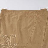 MQTIME  -  Vintage Embroidery Midi Skirts Female High-waist Side Split Fishtail Skirts Summer New Commute Streetwear Women's Skirt