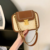 MQTIME  -  Color Block Chain Single Shoulder Crossbody Bag for Women, New High-Quality Texture Niche Handbag