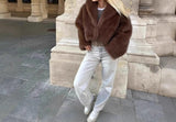 MQTIME  -  Autumn Winter New Women's Fox Fur Black Coat Fur Jacket Babes
