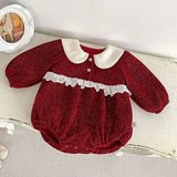 MQTIME  -  New Winter Toddler Baby Girl Thicken Warm Romper Long Sleeved Hooded Print Baby Jumpsuit Children Thicken Warm Clothes