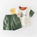 MQTIME  -  Summer New Baby Short Sleeve Clothes Set Infant Boy Dinosaur Print T Shirts + Shorts 2pcs Suit Cute Toddler Girl Outfits