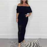MQTIME  -  Summer New Women's Light and Mature Fashion One-line Collar Slim Hip Skirt