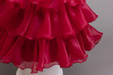 MQTIME  -  Girl's Princess Dress Cute Bowknot Children's Birthday Party Solid Layered Ball Gown for Autumn Spring 6 8 10 Years