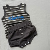 MQTIME  -  New Summer 0-24M Infant Baby Boys Girl Clothes Suit Sleeveless Striped Letter Printed Vest+PP Shorts Children Clothes Set