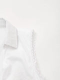 MQTIME  -  White Embroidery Straight Fashion Short Dress 2025 New Hollow Out Lace-ups Sleeveless Women Dress Streetwear Female Clothing
