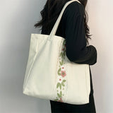 MQTIME  -  Stylish Women s Oversized Shoulder Bag with Elegant Embroidery Detail Perfect for Work Travel and Shopping Excursions