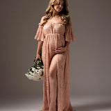 MQTIME  -  Maternity Women's Boho Dress Batiste Vintage Gown  Maternity Session Pregnancy Photo Shoot