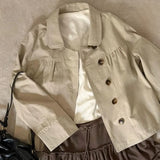 MQTIME  -  Women Jackets Vintage Elegant Autumn Fashion Sweet Single Breasted Loose Y2k Aesthetic Female Coats Casual