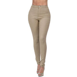 MQTIME  -  Classic Basic Multicolor Elastic Slim Fit Denim Jeans for Women High Waist Commute Style Water Washed Other Material 100%
