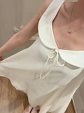 MQTIME  -  Sweet Princess Mesh Nightdress New See Through Puff Guaze Suspender Pajamas Women's Summer Thin Doll Collar Loungewear