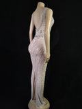 MQTIME  -  ﻿ Women Celebrate Prom Birthday Dress Photography Outfit Sparkly Rhinestones Pearls See Through Long Dress Singer Sexy Show Wear