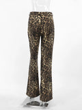 MQTIME  -  Summer Winter 2024 Women Leopard Trousers Streetwear High Waist Straight Pants For Women