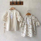 MQTIME  -  Autumn Spring Kids Party Dresses Children Clothing Toddler Baby Girls Princess Dress Long Sleeve Cotton Printing Sisters Dress